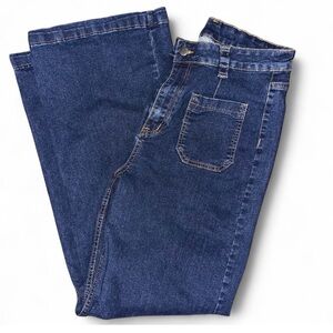 SHEIN Women’s Dark Blue High Waisted Flare Leg Jeans